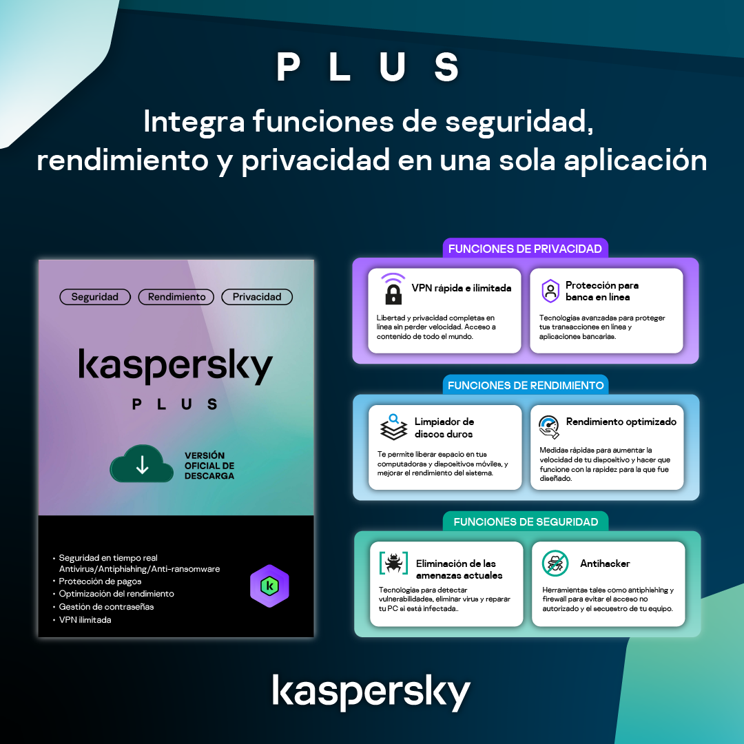 Kaspersky Plus 3 Dispositivos 2 Años