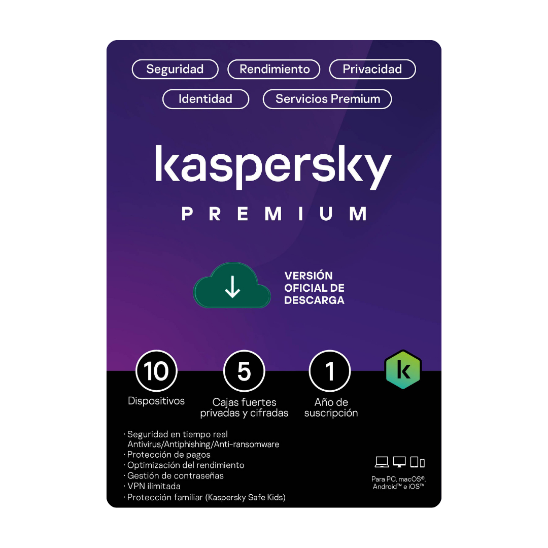 Kaspersky Premium 10 Dispositivos 1 Año