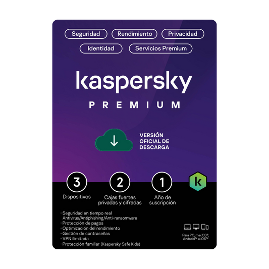 Kaspersky Premium 3 Dispositivos 1 Año