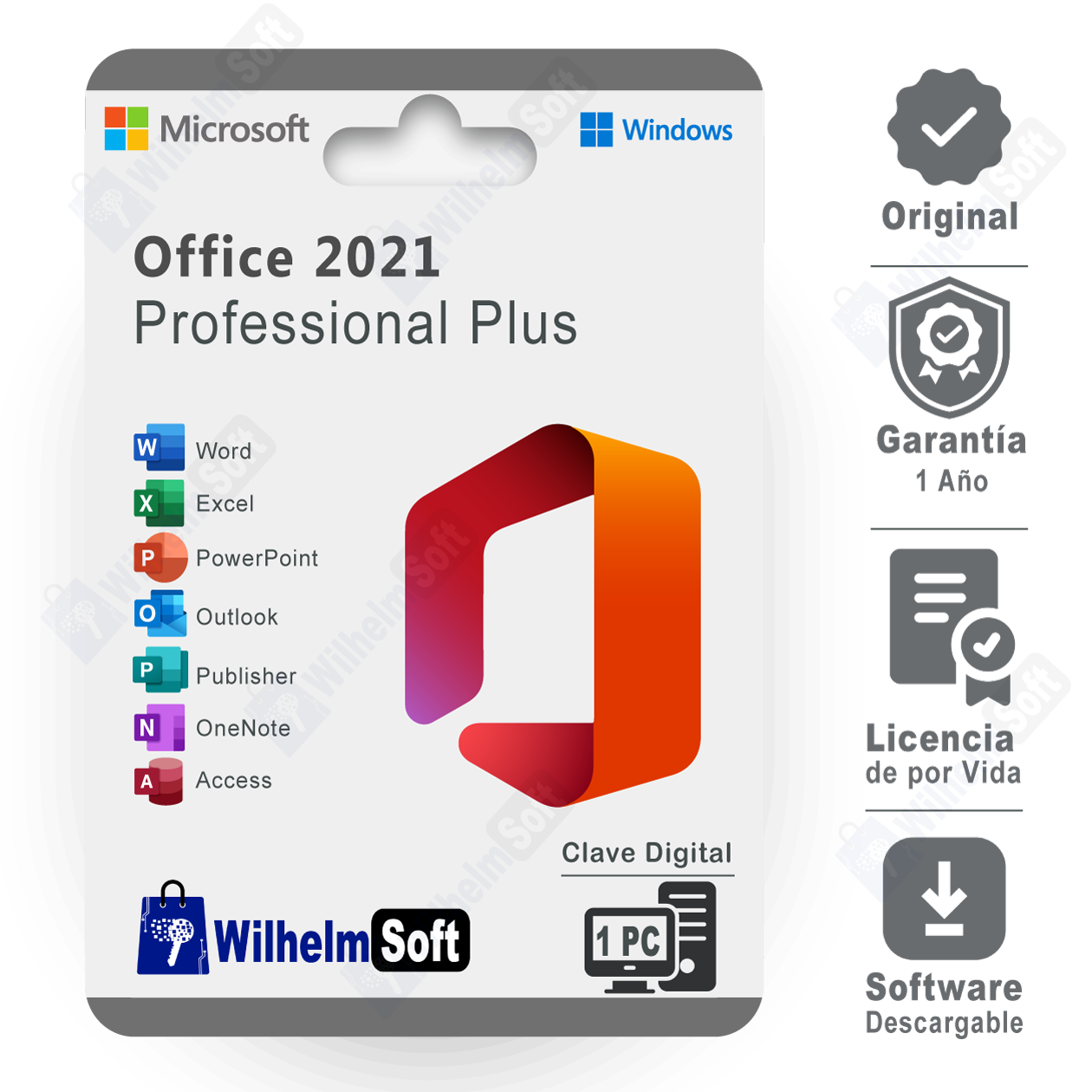 Microsoft Office Profesional 2021 1 PC / Windows